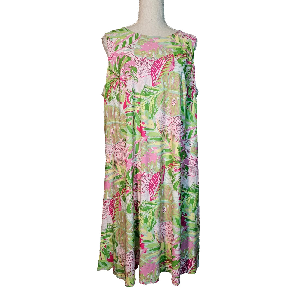 Cappagallo Women's Sleeveless Tent Dress Size 1X Floral Colorful Summer
